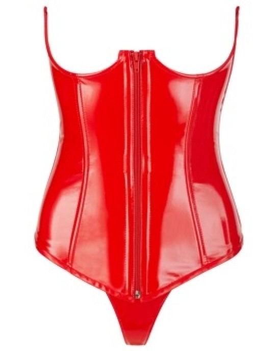 Black Level Vinyl Corset red XL