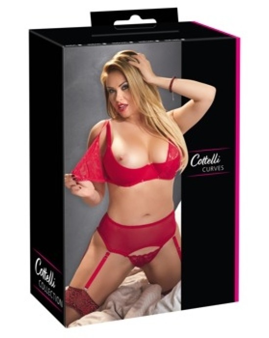 Cottelli Curves Bra Set red 90F/XL