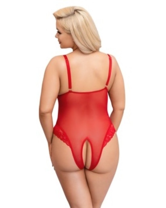 Cottelli Curves Crotchless Body red XL