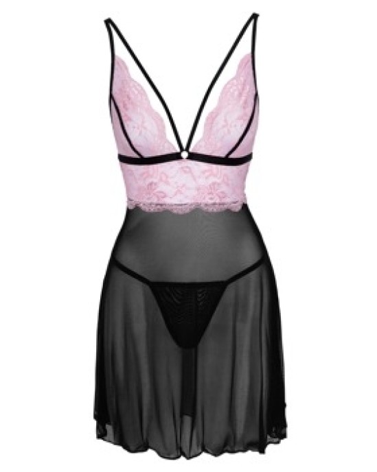 Cottelli Lingerie Babydoll black/pink M