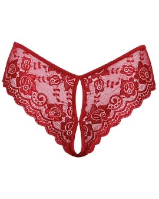 Cottelli Lingerie Crotchless panty red M