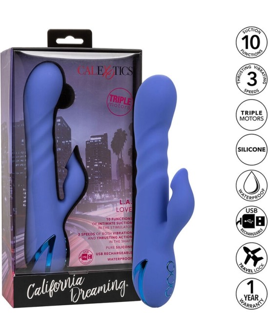 California Exotics L.A LOVE VIBRATOR & SUCKER BLUE BY CALIFORNIA DREAMING