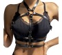 Subblime Fetish SUBBLIME - LEATHER RING CHEST HARNESS BLACK ONE SIZE