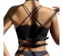 Subblime Fetish SUBBLIME - LEATHER RING CHEST HARNESS BLACK ONE SIZE