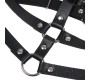 Subblime Fetish SUBBLIME - LEATHER RING CHEST HARNESS BLACK ONE SIZE