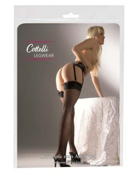 Cottelli Legwear Net Stockings Lace S/M