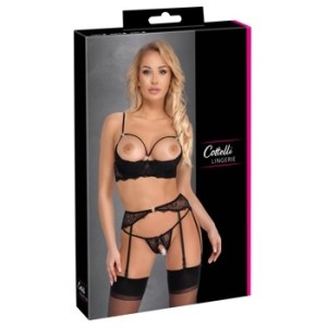 Cottelli Lingerie 3-daļīgs plauktu krūštura komplekts 75B/S