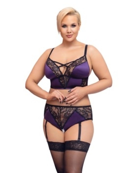 Cottelli Curves Комплект BH фиолетовый/черный3XL