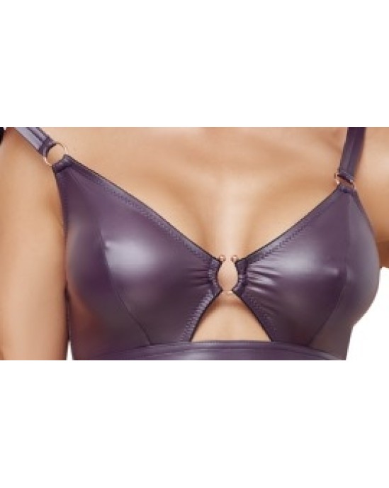 Cottelli Lingerie Bra and Briefs purple S