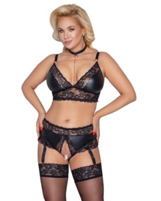 Cottelli Curves Bra and Suspender Briefs 3XL