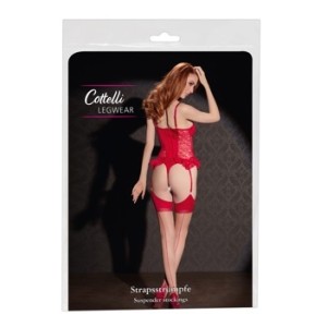 Cottelli Legwear Zeķes āda/sarkana 2