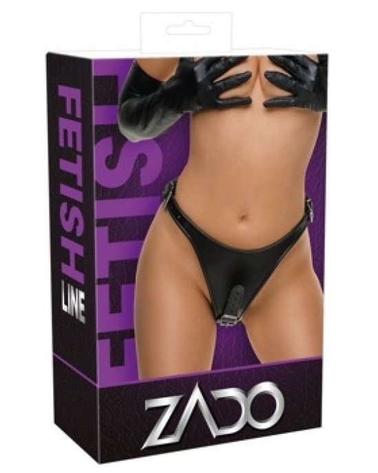 Zado Leather Briefs 2 Dildos S/M