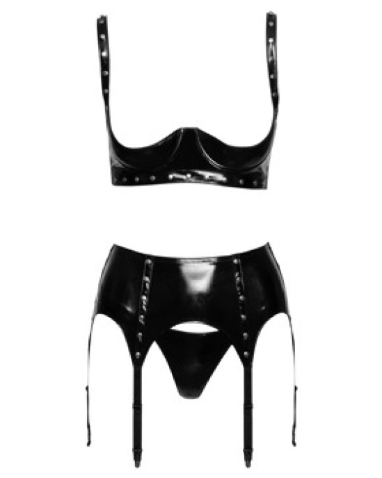 Black Level Vinyl Shelf Bra Set XL