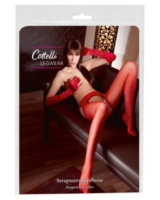 Cottelli Legwear Sex Tights red S/M