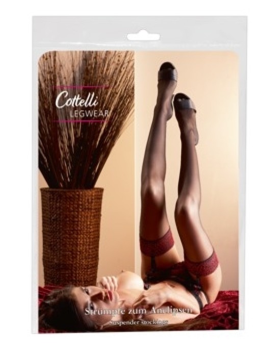 Cottelli Legwear Zeķes melnas/sarkanas 3