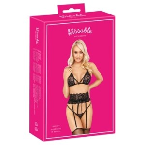 Kissable Suspender Set melns S/M