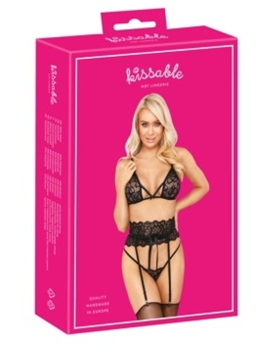 Kissable Suspender Set melns S/M