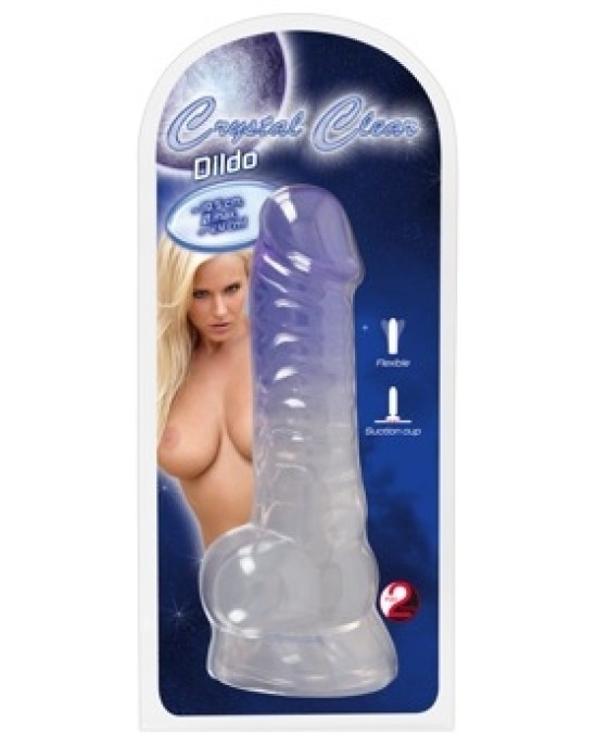 Crystal Skaidrs Dildo ar bumbiņām