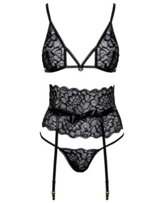 Kissable Suspender Set black S/M