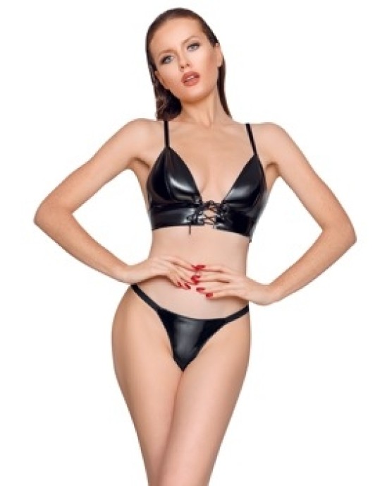 Black Level Vinyl Bra and String S