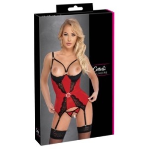 Cottelli Lingerie Cami Suspenders sarkans S