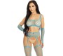 Leg Avenue Sets LEG AVENUE - CROP TOP STOCKINGS & GLOVES BLUE