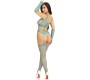 Leg Avenue Sets LEG AVENUE - CROP TOP STOCKINGS & GLOVES BLUE