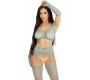 Leg Avenue Sets LEG AVENUE - CROP TOP STOCKINGS & GLOVES BLUE