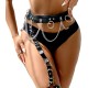 Subblime Fetish SUBBLIME - BELT AND GARTER HARNESS WITH RINGS AND CHAINDETAIL ONE SIZE