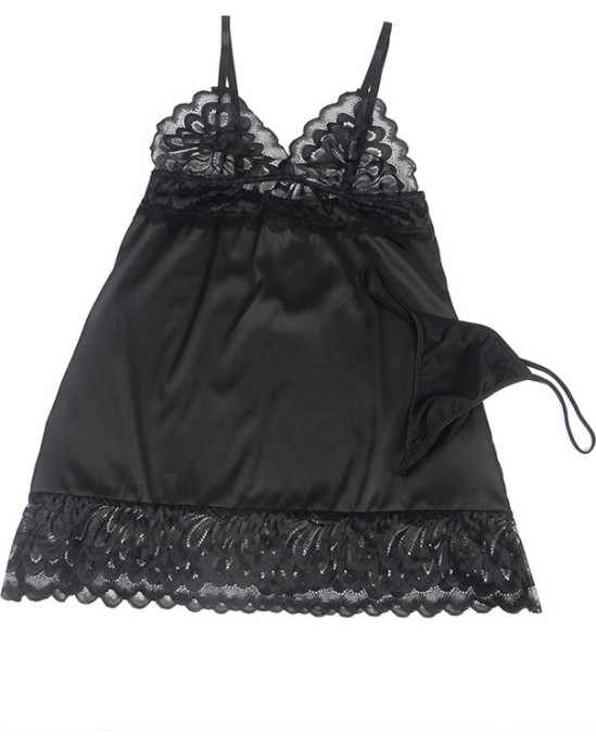 Subblime Babydolls SUBBLIME — BABYDOLL AR ZIEDU APRAKSTU KRŪTIS, BLACK S/M