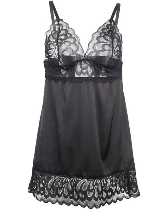 Subblime Babydolls SUBBLIME — BABYDOLL AR ZIEDU APRAKSTU KRŪTIS, BLACK S/M