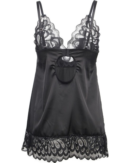 Subblime Babydolls SUBBLIME — BABYDOLL AR ZIEDU APRAKSTU KRŪTIS, BLACK S/M