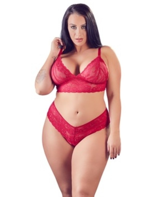 Cottelli Curves Bra and Red Briefs XL