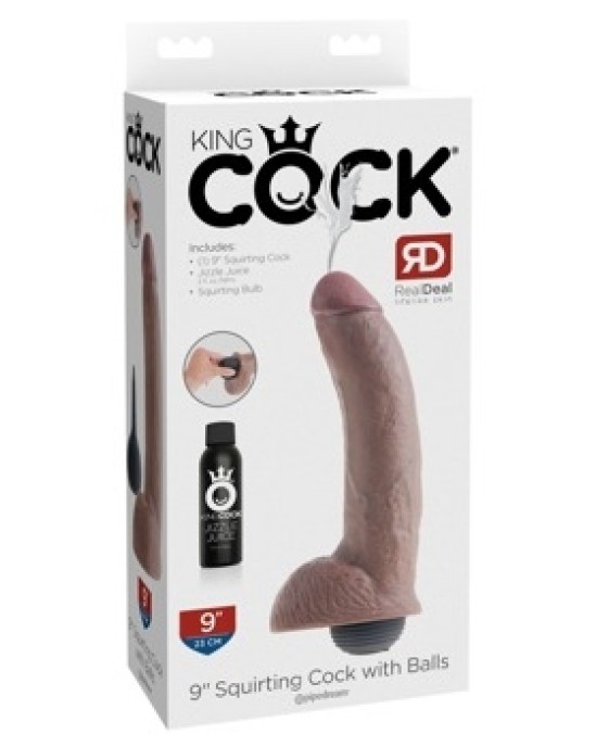 King Cock KC 9" Squirting Cock with Ball