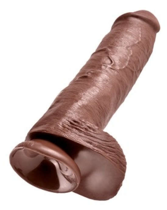 King Cock KC 11" Cock with Balls Brown