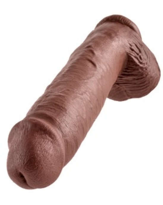 King Cock KC 11" Cock with Balls Brown