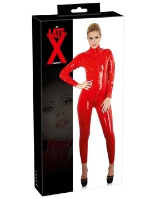 Late X Latex Catsuit red XS