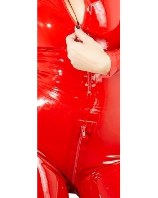 Late X Latex Catsuit red XS