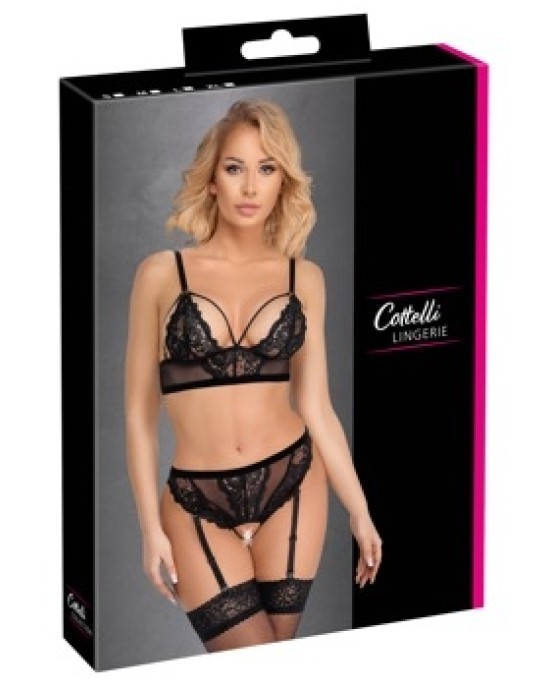 Cottelli Lingerie Bra & Thong black S