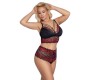 Cottelli Curves Bra and Briefs black/red XL