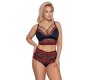 Cottelli Curves Bra and Briefs black/red XL