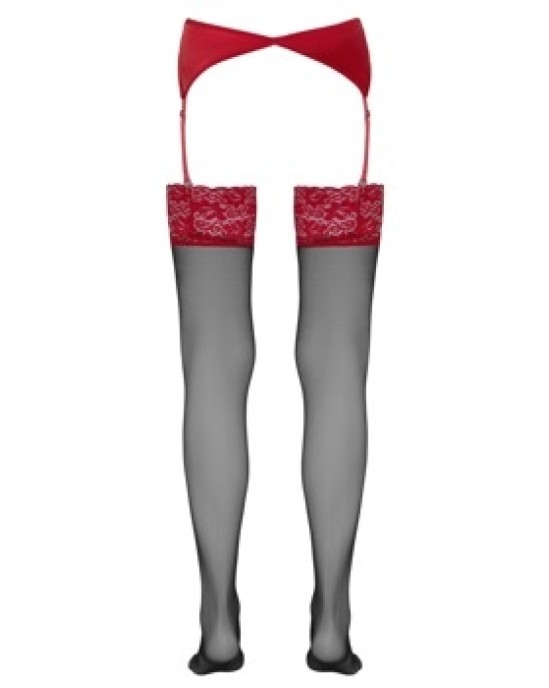 Cottelli Legwear Zeķes melnas/sarkanas 5