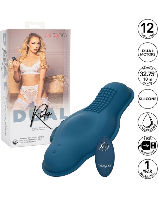 California Exotics RIDER MASSAGER DOUBLE MOTOR TĀLVADĪBAS PULTS ZILS