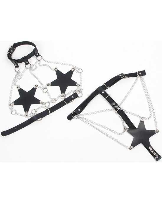 Subblime Fetish SUBBLIME - FULL BODY HARNESS WITH STAR CHAINDETAIL ONE SIZE