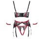 Cottelli Bondage Shelf Bra Set black/red XL