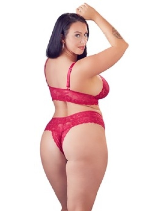 Cottelli Curves Bra and Red Briefs 4XL