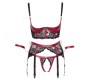 Cottelli Bondage Shelf Bra Set black/red XL