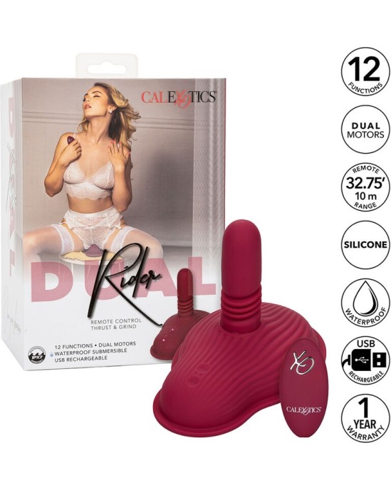 California Exotics RIDER MASSAGER DOUBLE MOTOR TĀLVADĪBAS PULTS RED