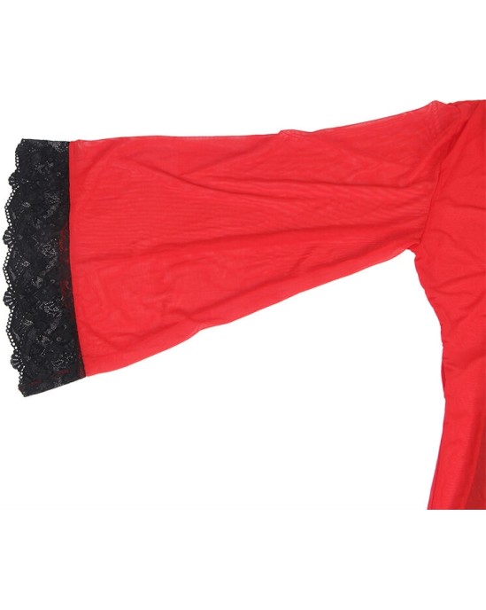 Subblime Dresses SUBBLIME — caurspīdīgs AUDUMA MALĀTIS AR MEŽĢĪŅU DETALU SARKANA L/XL