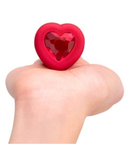 B-Vibe Vibrating Heart Plug M/L Red